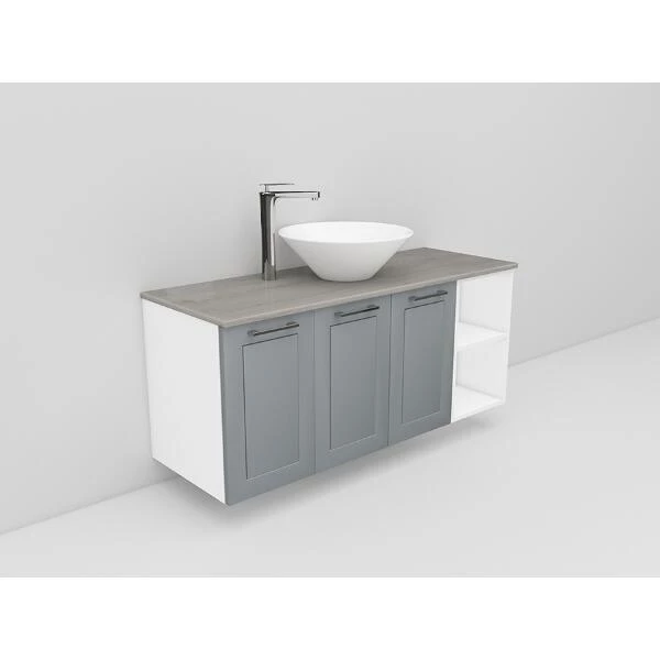 Badrumsmöbel Flexline Modell 131 120cm, Vit, Grå, Ram | Stuvbutiken
