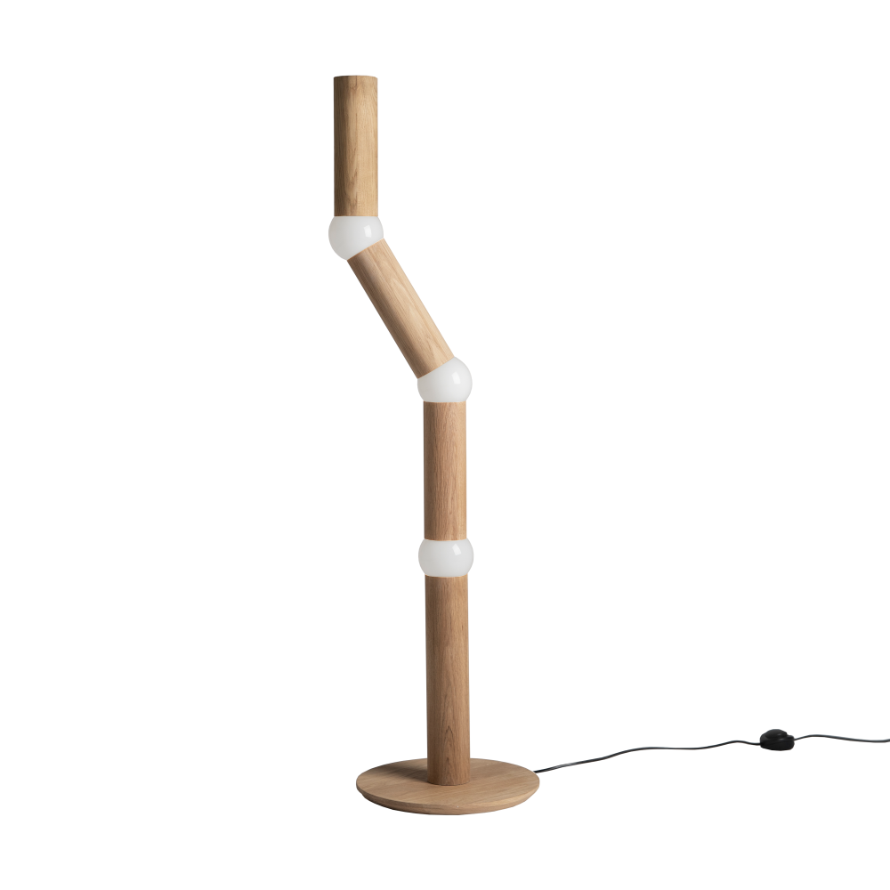 Lightbone golvlampa 124,3 cm, Natural oak