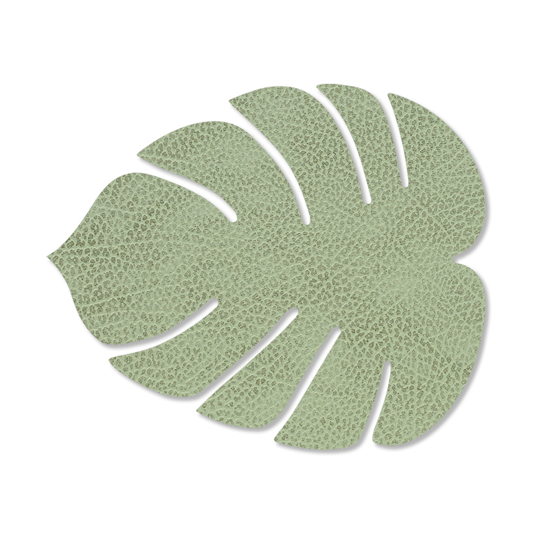 Monstera Leaf Hippo glasunderlägg, Olivgrön