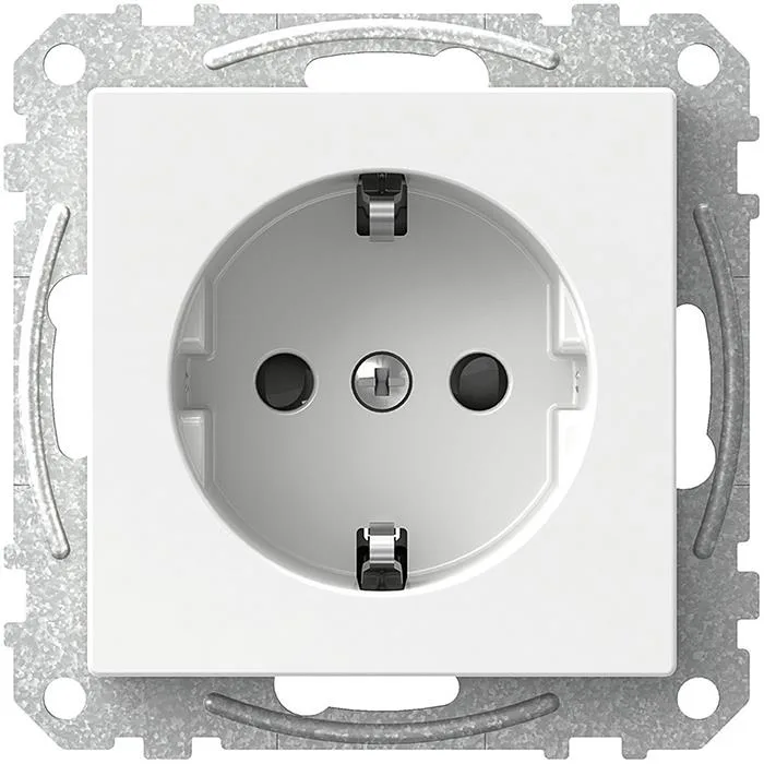Schneider Electric Exxact WDE002276 Vägguttag jordat, 1-vägs, med skruvansl.