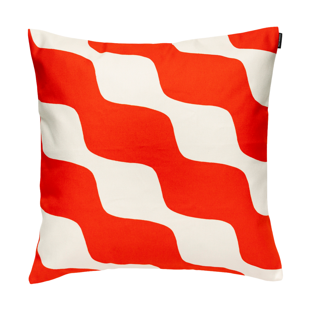Taifuuni kuddfordral, Natural white, orange red, 50x50 cm