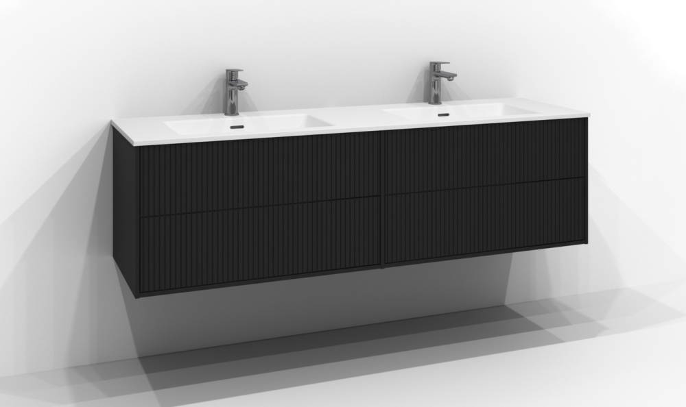 TVÄTTSTÄLLSSKÅP SVEDBERGS EPOS RAND SVART ASK 2+2L 159X45X45,3CM