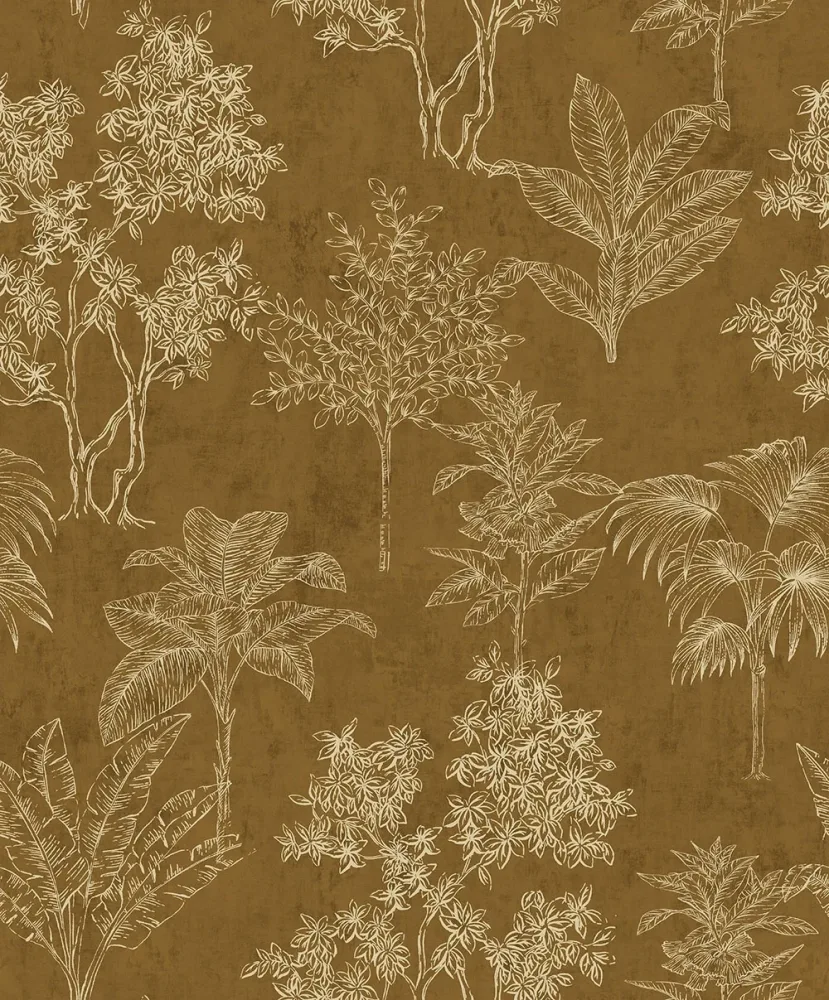 Fiona Walldesign Grace 36104 Tapet Tropical Forest Brun/metallic
