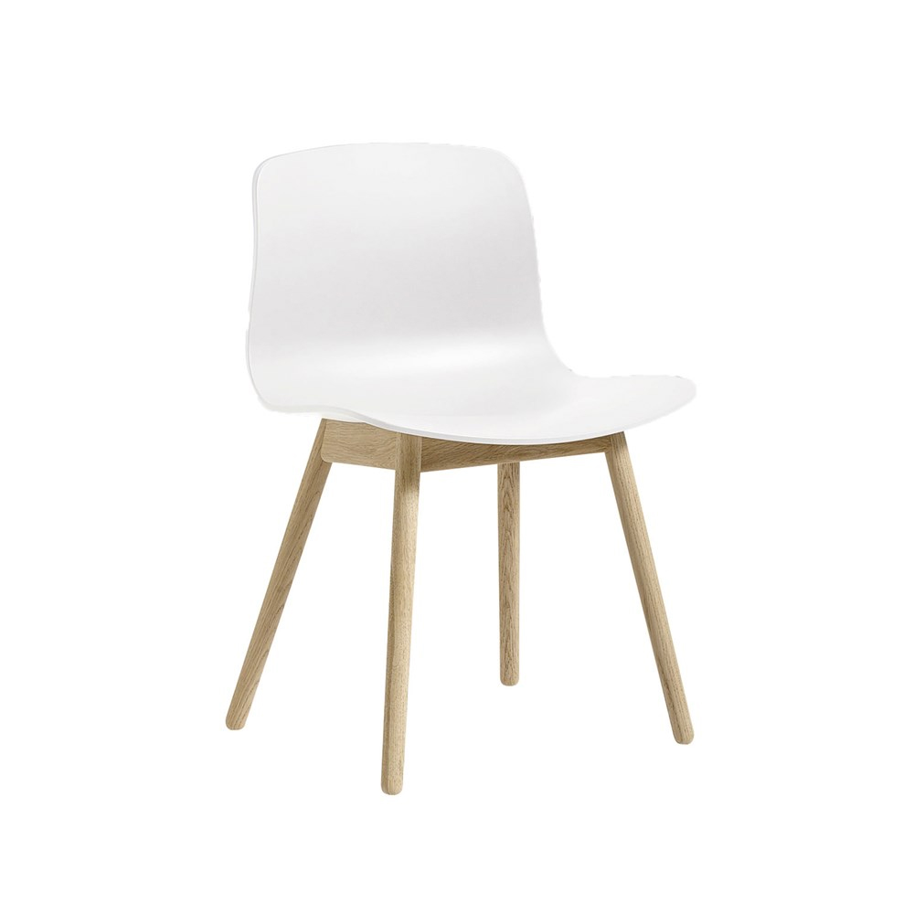 About a Chair 12 stol, White, såpade ekben