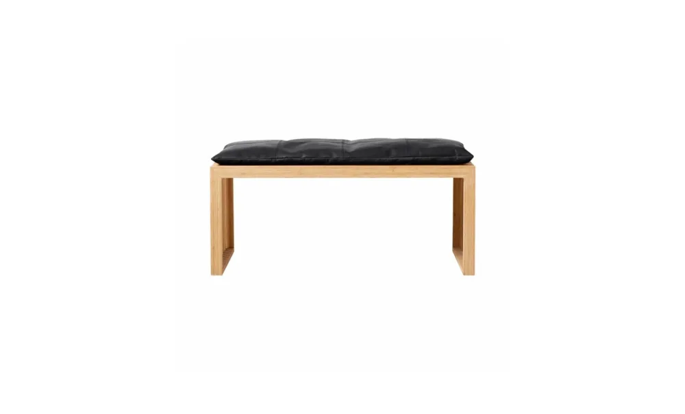 RIB set bambu 3 pers bänk svart skinndyna