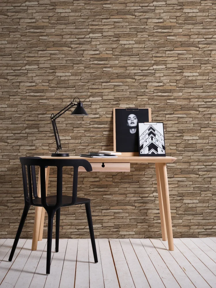 Living Walls Best of Wood´n Stone III T8332 Tapet Rosa/brun