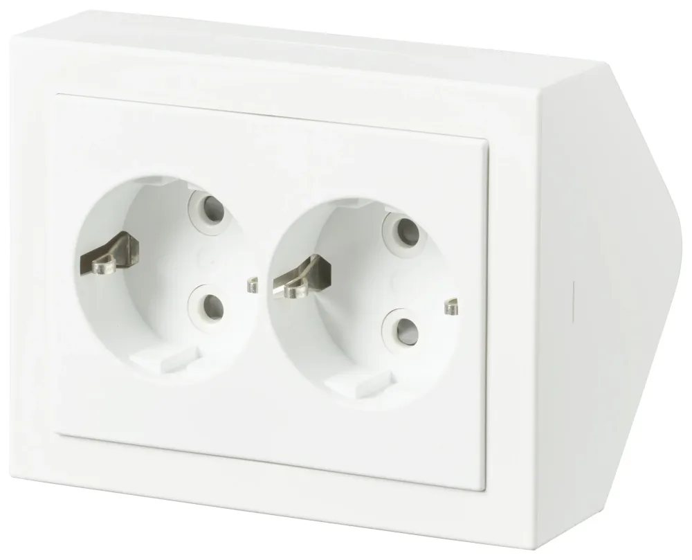 ABB 402EE-884 Hörnbox 2-vägs, vit, jordad