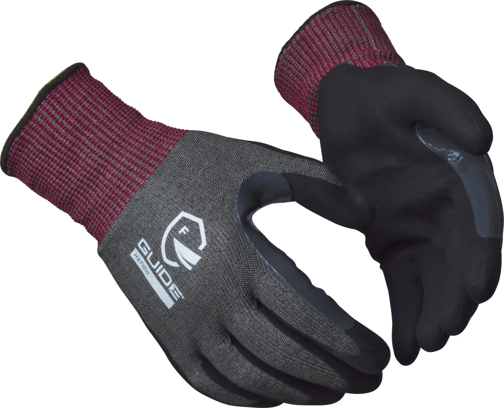 Guide Gloves 6605 Handske nitrildopp, skärskydd F, touch 6