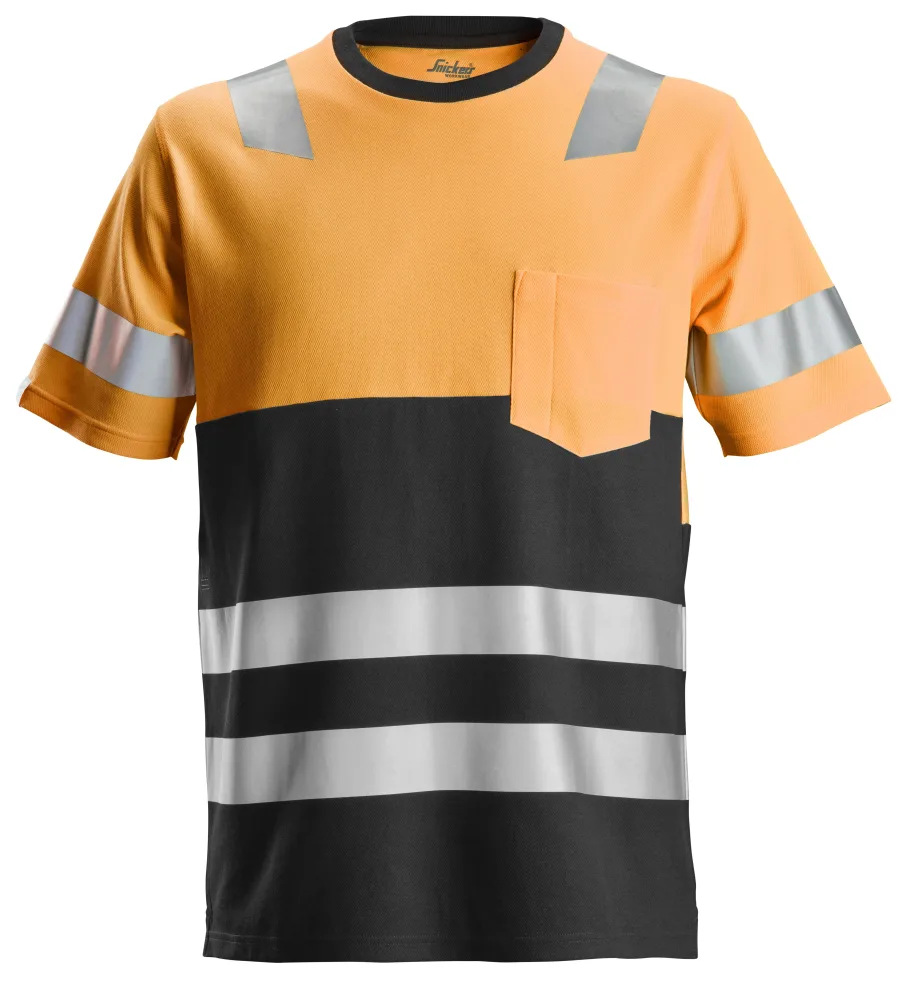 Snickers Workwear 2534 AllroundWork T-shirt varsel, gul/svart Varsel, Gul/Svart