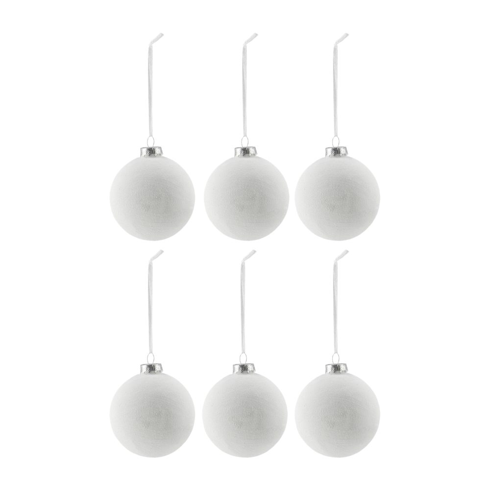 Snowing julgranskula 6-pack, White