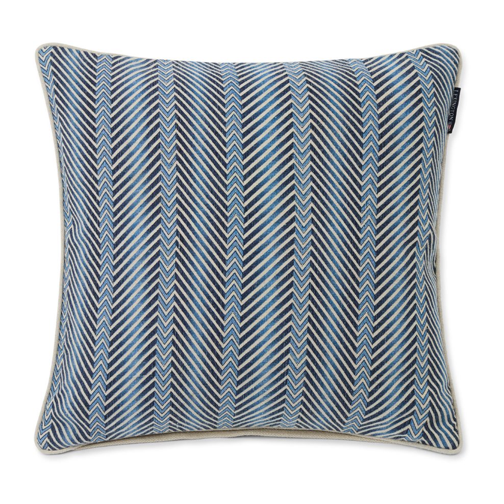 Zig Zag Printed kuddfodral 50x50 cm, Blue-beige