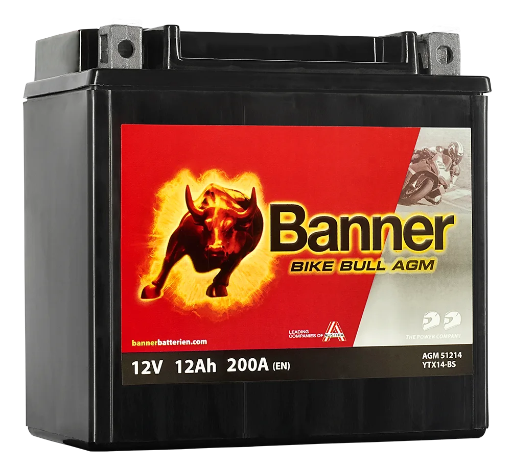 Banner Bike Bull AGM 51214 Startbatteri 12V, 12 Ah