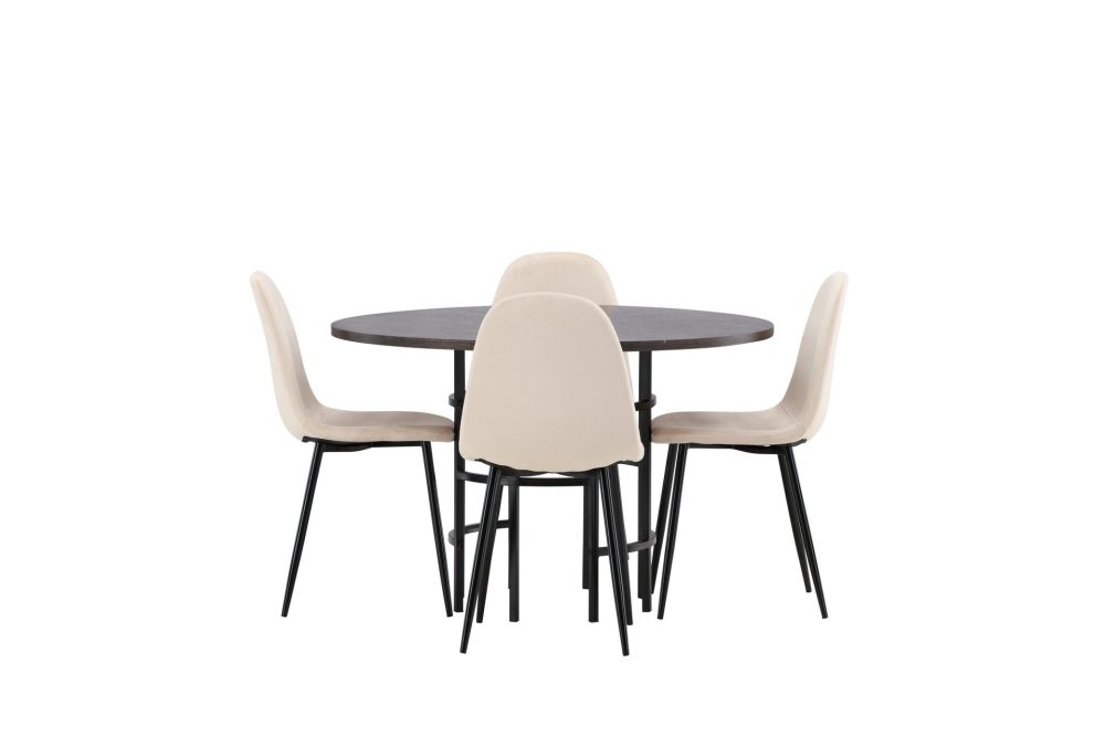 Copenhagen Matgrupp 115 cm Rund med 4 Polar stolar