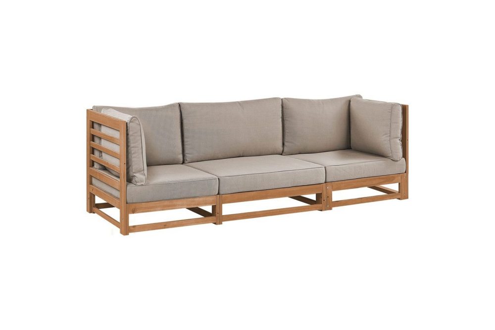 3-sitssoffa Trani Ljus trä/grått/beige, Ja