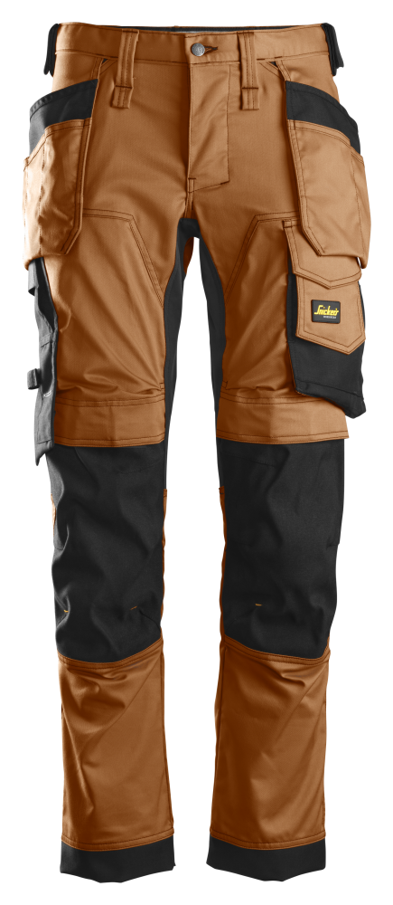 ARBETSBYXA SNICKERS WORKWEAR STRETCH HF, BRUN/SVART STL 52