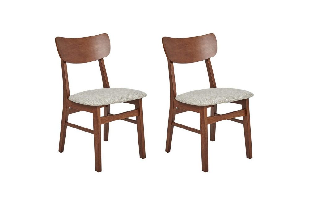 Matsalsstol Anoka set om 2 Mörk Trä-Beige