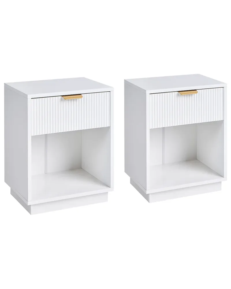 Set med 2 sängbord SUMMERVILLE Vit