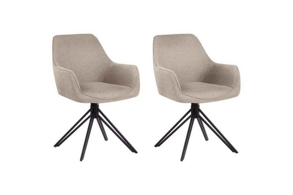 Matsalsstol Jodar set om 2 Taupe-Svart