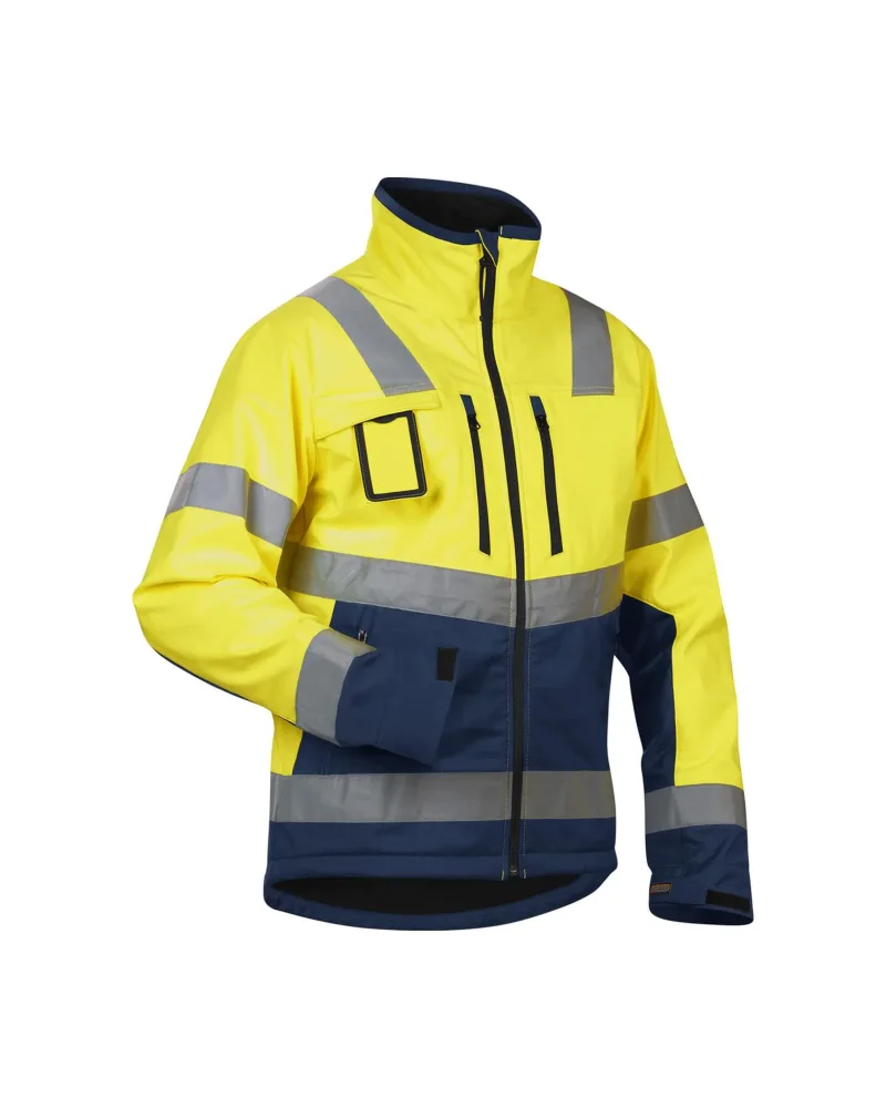 Blåkläder 490025173389XL Softshelljacka varselgul/marinblå, varseljacka Varselgul/Marinblå