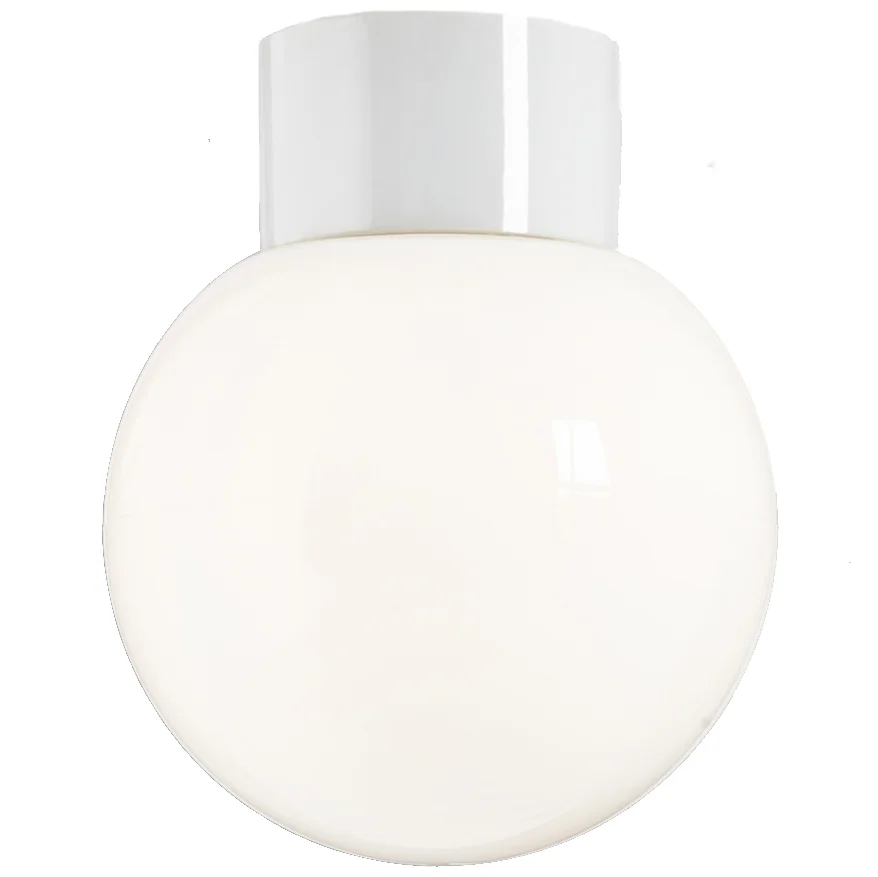 Ifö Electric Classic Glob 180 Takarmatur IP54, rak, E27, opal Vit