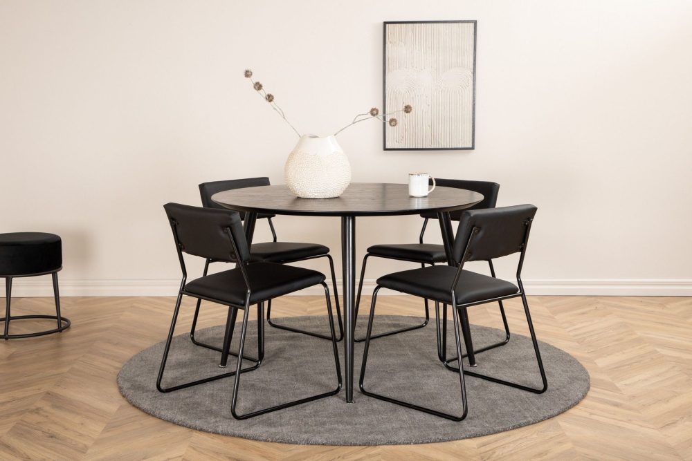 Dipp Matgrupp 115 cm Rund med 4 Kenth Stolar