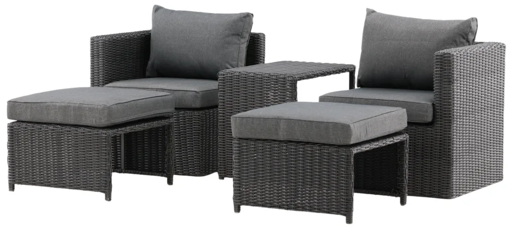 Venture Home Quad 2052-001 Loungeset stolar, pallar, bord, grått