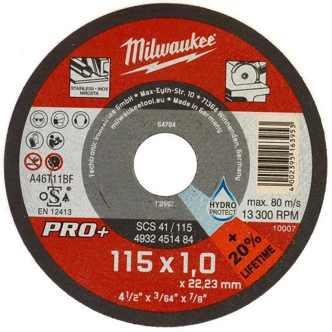Milwaukee SCS 41 PRO+ Kapskiva 115x1 mm