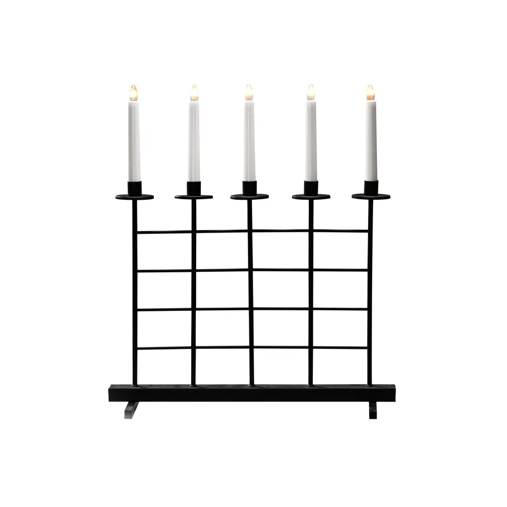 Konstsmide 3526-710TR Adventsljusstake 5 ljus, svart/metall, 24V, IP20