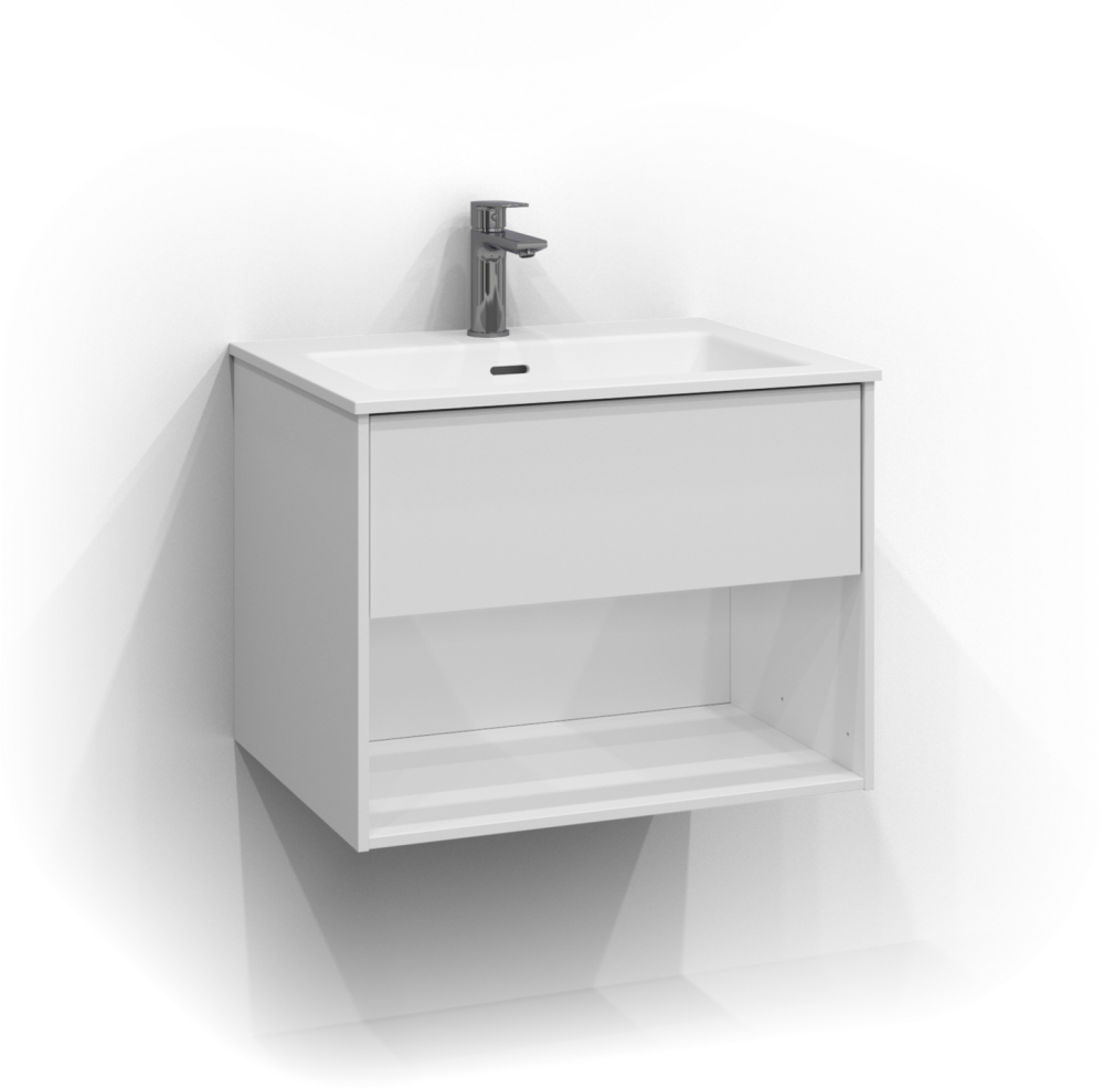 TVÄTTSTÄLLSSKÅP SVEDBERGS EPOS PLAN VIT 1LÅD ÖPPEN PUSH 60X45X45,3CM