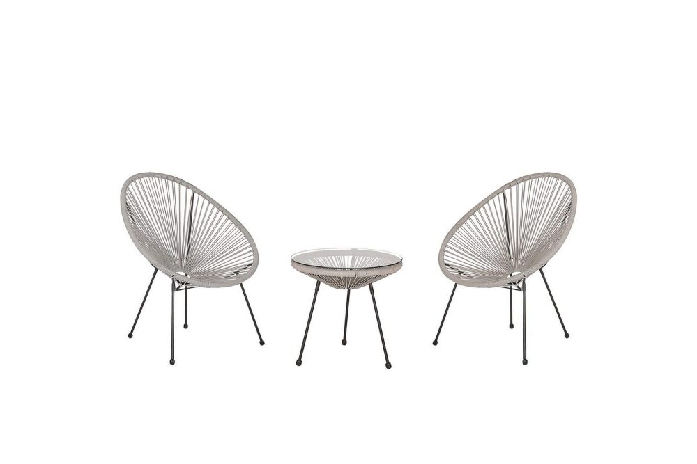Cafeset Acapulco II Ljusgrå/svart