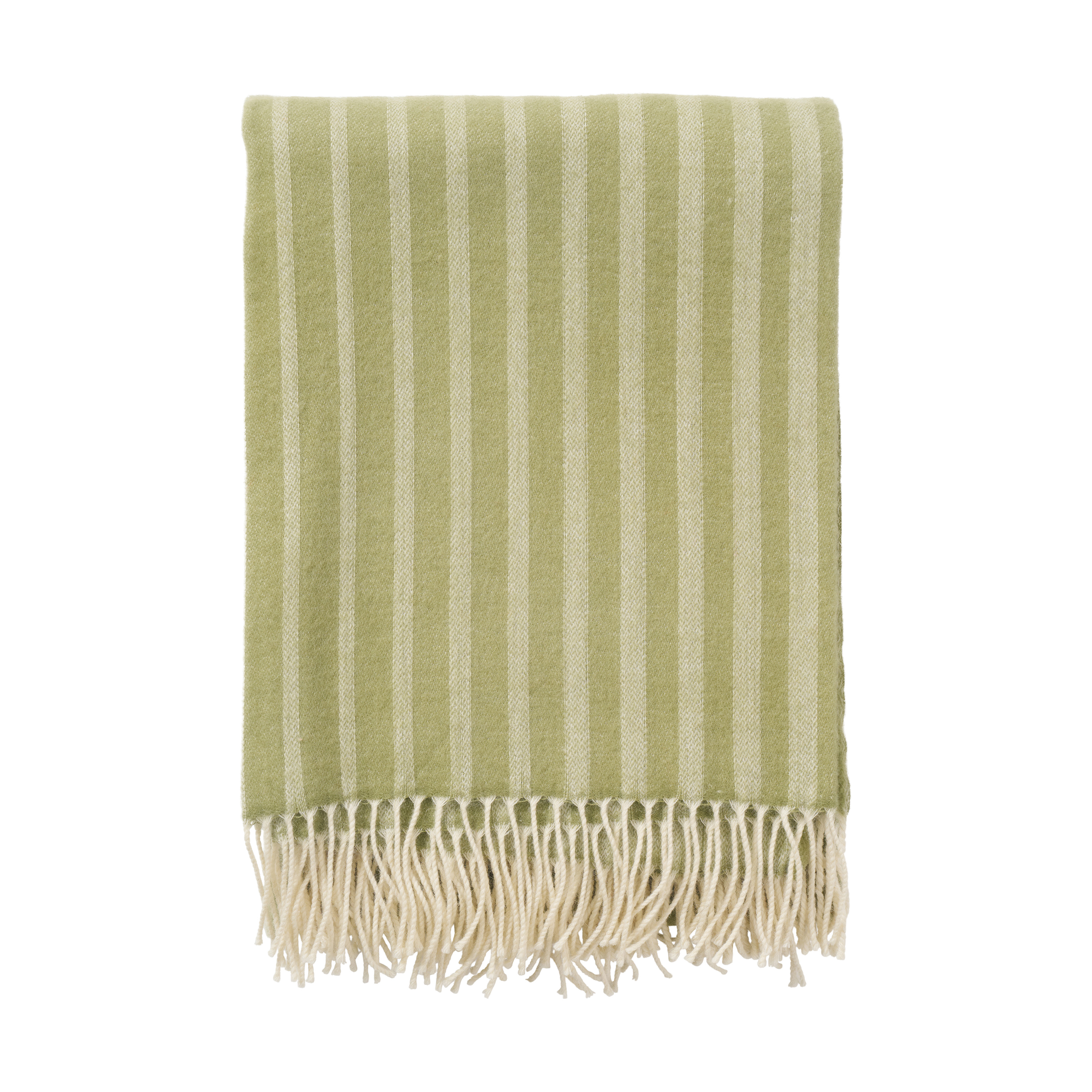 Irregular stripes ullpläd, Olive, 130x200 cm