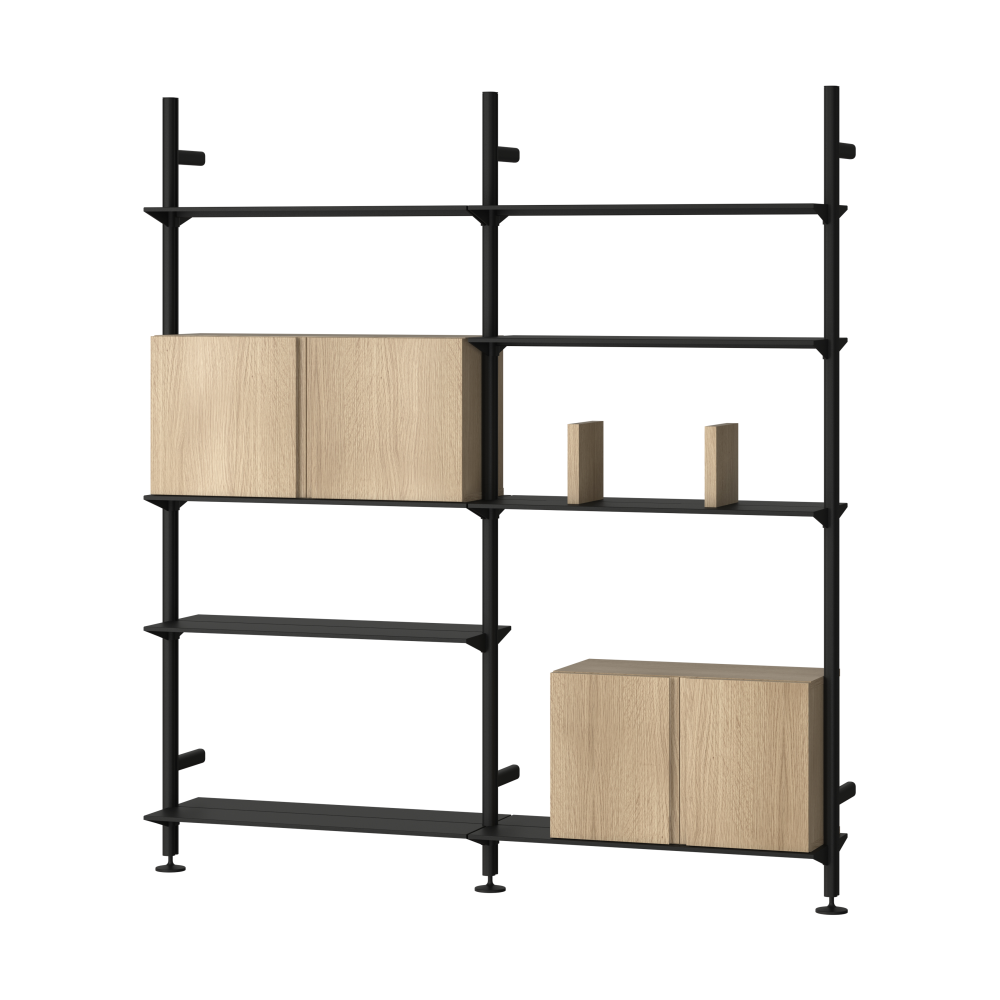 Pira G2 hyllsystem W A Black/Oak