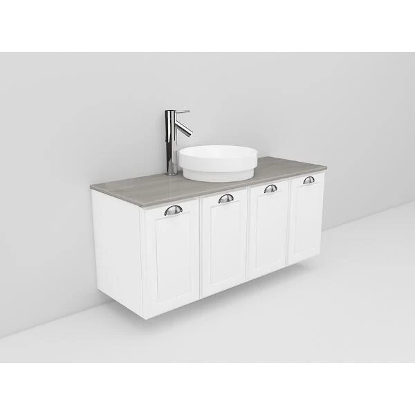 Badrumsmöbel Flexline Modell 124 120cm, Vit, Fasad Ram | Stuvbutiken
