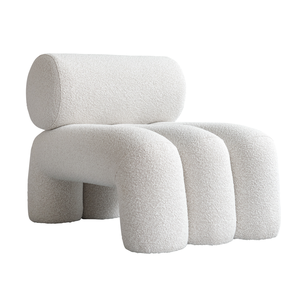 Foku Chair loungefåtölj, Bouclé
