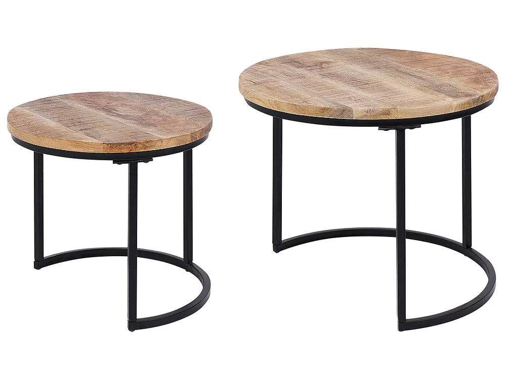 Set med 2 soffbord CLATON Brun