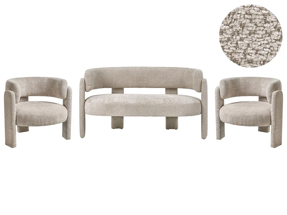 Soffgrupp 4-sits BUREA Chenille Ljusbeige