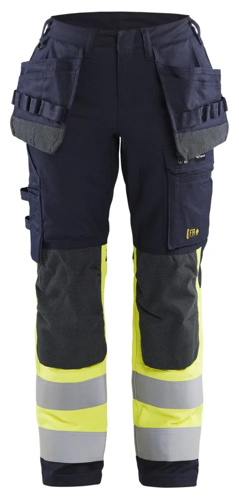 Blåkläder 718515128933C44 Arbetsbyxa varsel, marinblå/gul C44