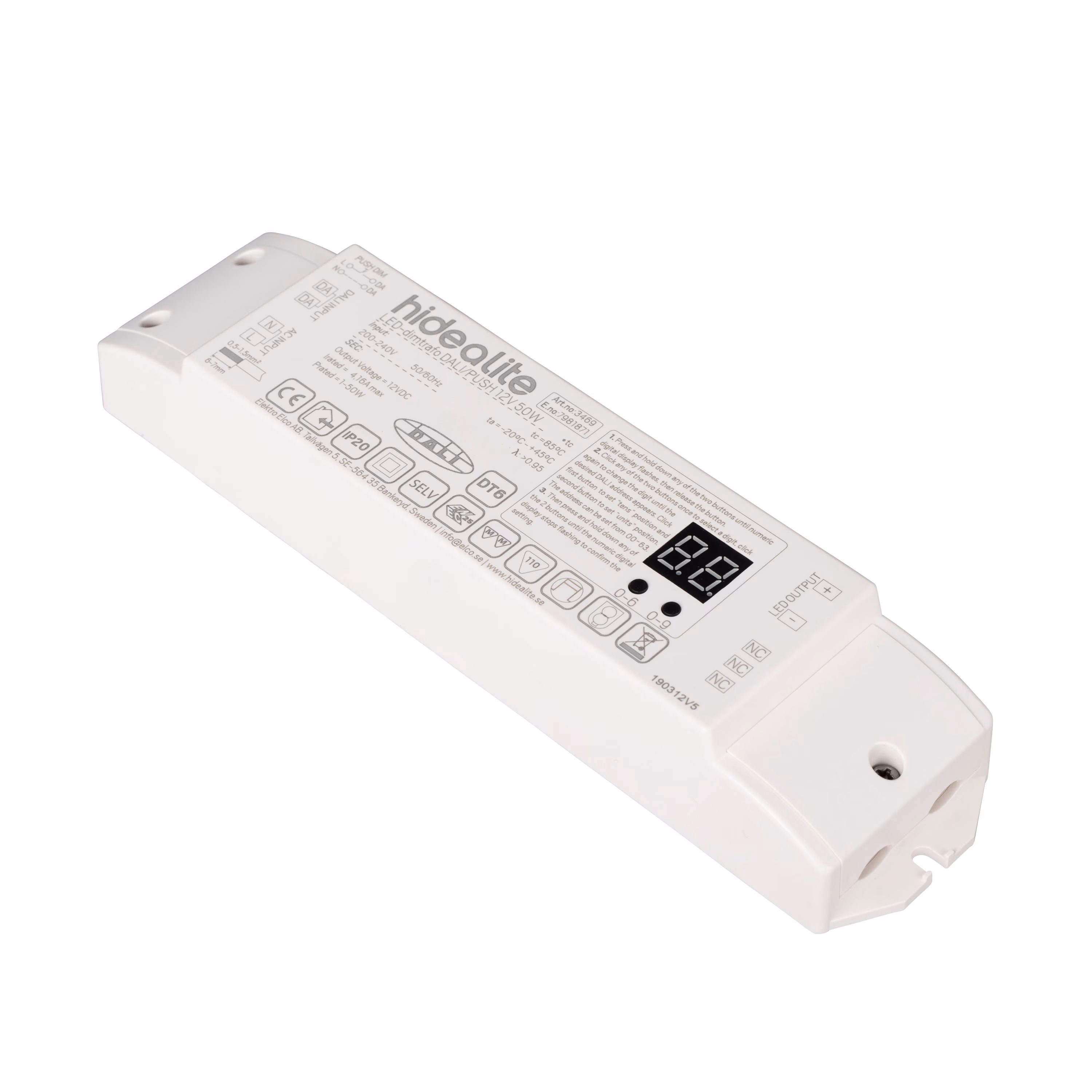 Kjøp Hide a lite LED-dimtrafon DALI/PUSH, 12V, 50W
