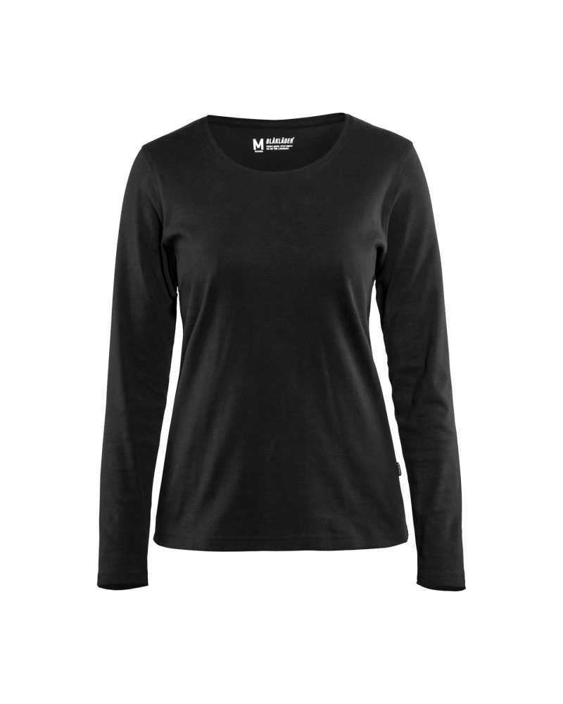 T-SHIRT BLÅKLÄDER 3301 DAM LÅNGÄR SVA L LÅNGÄRM SVART