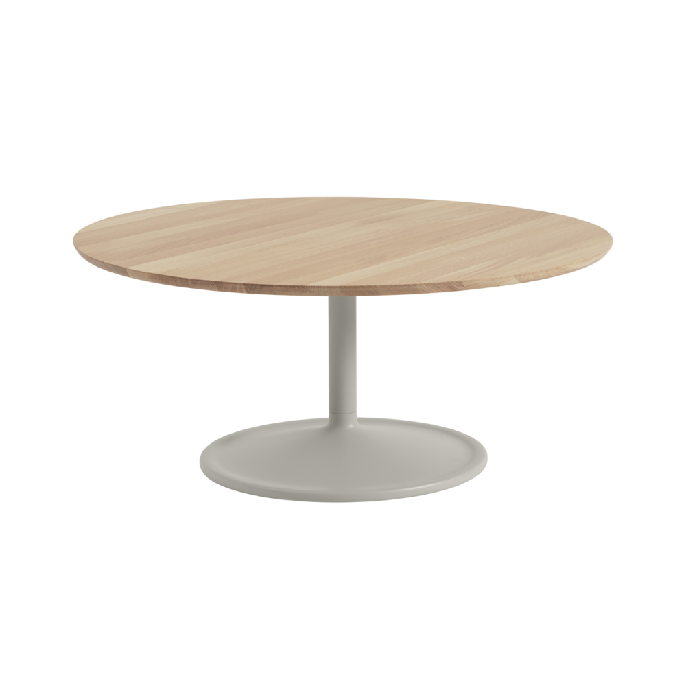 Soft soffbord Ø95 cm, Solid oak-grey