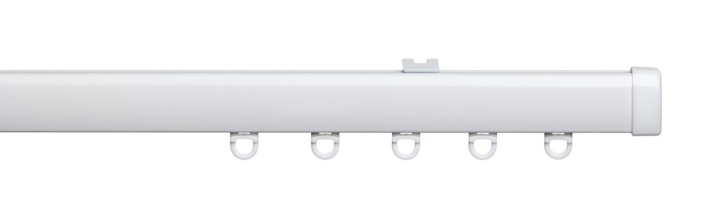 Flexi set Gardinskena med fäste, glid och fingerkrok, L160 cm