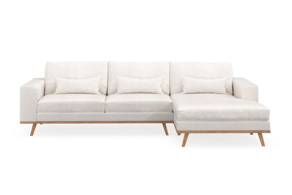 Copenhagen 4-sits Högervänd L-formad Divansoffa i Bouclé