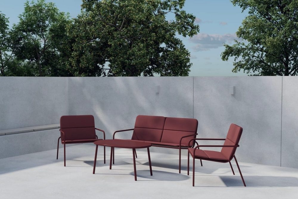 Soffgrupp Fourni 2-sits Soffa + 2 Fåtöljer med bord Utomhus