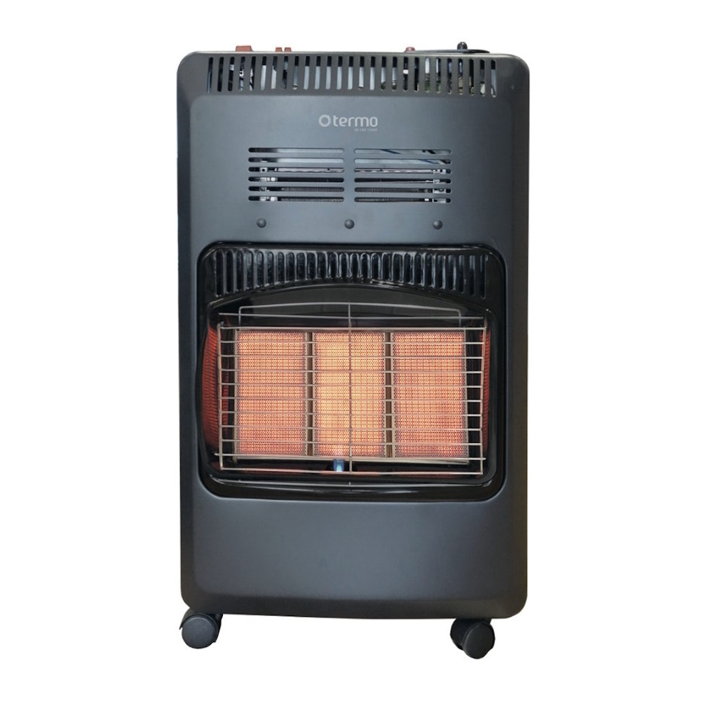 Gasolkamin Kompakt Med Fläkt, 4200W, Svart, Termo