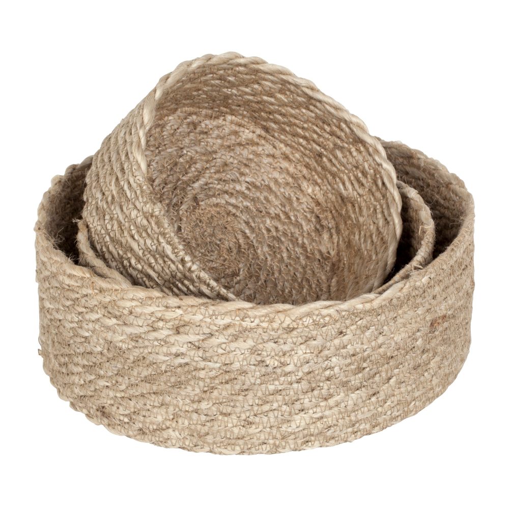 Twisted brödkorg 3-pack, Natur-grå