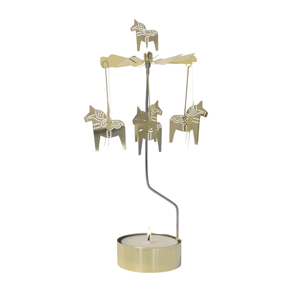 Änglaspel dalahäst stort 25 cm, Guld