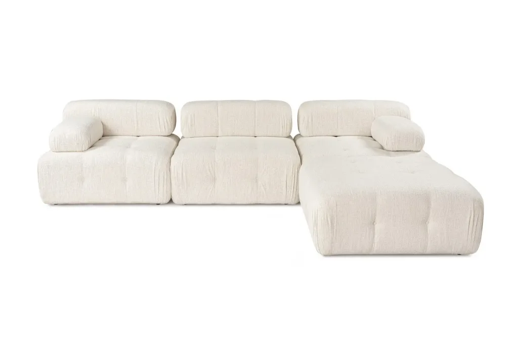 Belgin Bubblig Divansoffa 3-sits 315 cm med utfällbara armstöd och ryggstöd