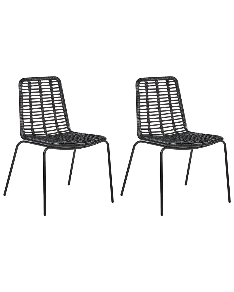 Set med 2 matstolar TAOS Rotting Svart