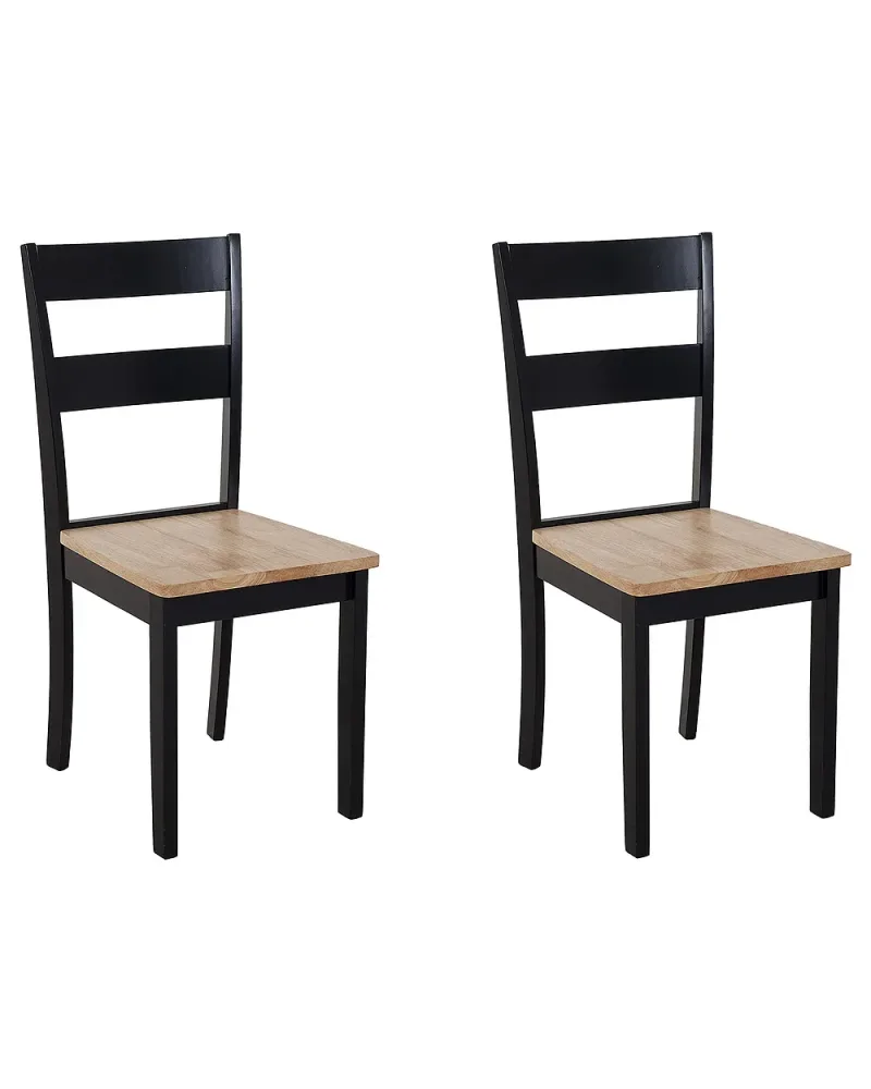 Set med 2 matstolar GEORGIA Trä Svart