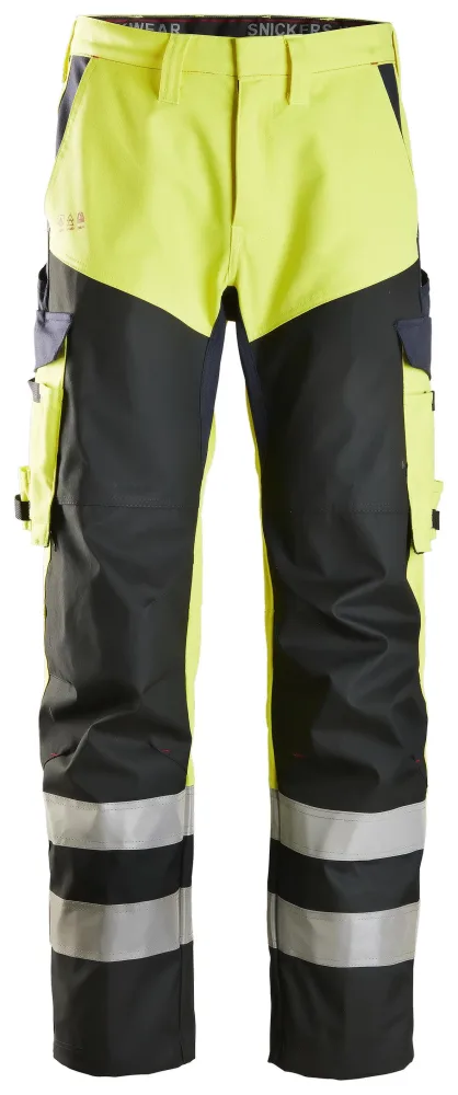 Snickers Workwear 6365 ProtecWork Arbetsbyxa varsel, gul/marinblå C56